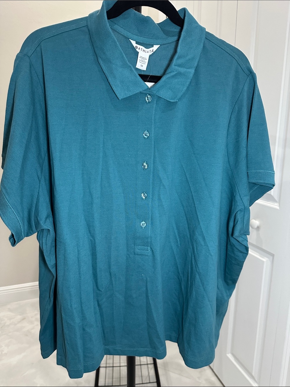 Athleta Teal Short-Sleeve Polo
